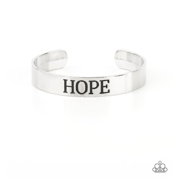 Hope Makes The World Go Round Silver Bracelet - Picture 2 of 2